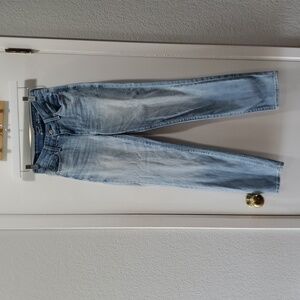 Womens Levi's 24 mid rise slim stretch denim jeans light wash